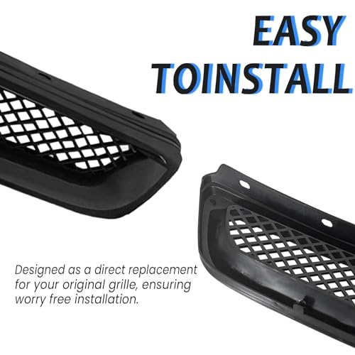 Kspeed Front Bumper Grille Fit 1996 1997 1998 for Civic CX/DX/EX/LX/HX,ABS Plastic Type-R Black Mesh Front Upper Grill Guard Replacement Part