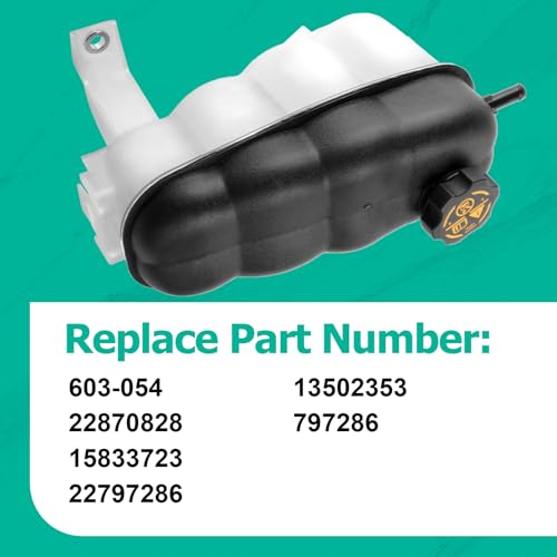 22870828 Engine Coolant Reservoir Tank with Cap Compatible with Silverado 1500 Sierra 1500 Suburban Tahoe Yukon Escalade 2007-2013 Coolant Overflow Tank Replace 603-054