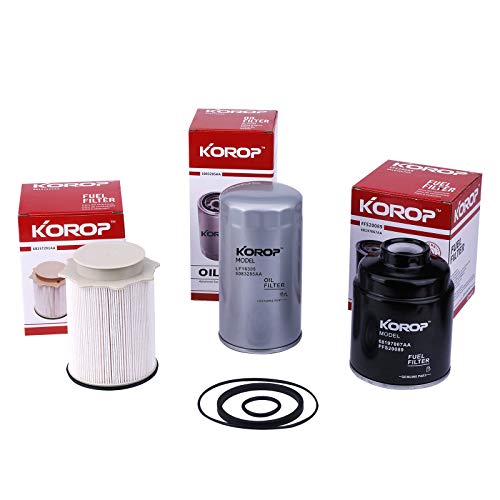 6.7 Cummins Fuel Filter Water Separator and Oil Filter Set Fits for Dodge Ram 6.7L Cummins Diesel 2013-2018 2500 3500 4500 5500 Replaces# 68197867AA 68157291AA 5083285AA