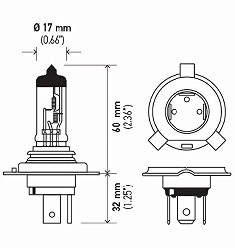 HELLA H4P50TB +50 Performance Bulb, 12V, 60/55W, 2 Count (Pack of 1)