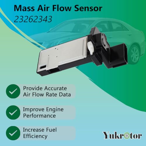 Yukrotor Mass Air Flow Sensor 23262343 MAF Sensor Compatible with 2012-2025 Chevy Blazer Camaro Colorado Equinox Express Impala Malibu Silverado Suburban Tahoe Traverse GMC Cadillac ATS CTS Buick