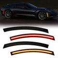 R&F Auto 4PCS Smoked Lens LED Front Rear Side Marker Lights Compatible with Corvette C7 (2014-2019) /Grand Sport/Stingray/Z06 /ZR1 Amber Red LED Sidemarker Lamps Bumper Turn Signal Lights