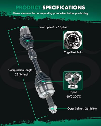 SCITOO Front CV Axle Shaft Assembly Fit For Honda Civic 1.8L 2014 2015 Right Passenger Side 44305TR3A52 44305TR3A51 NCV36162 FWD CVT