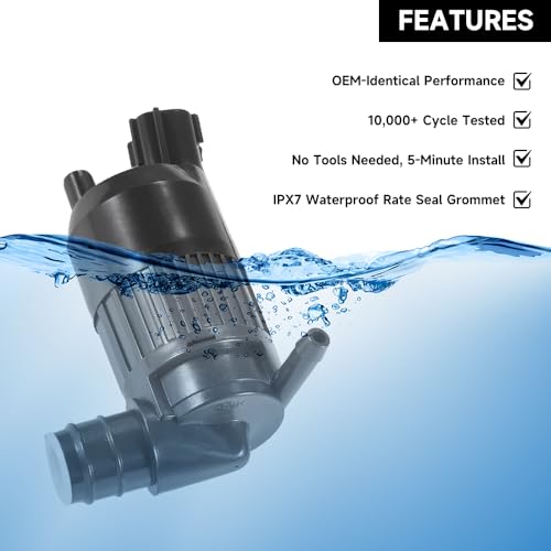 YOLLKY Windshield Washer Pump for Ford Lincoln BA5317664AA