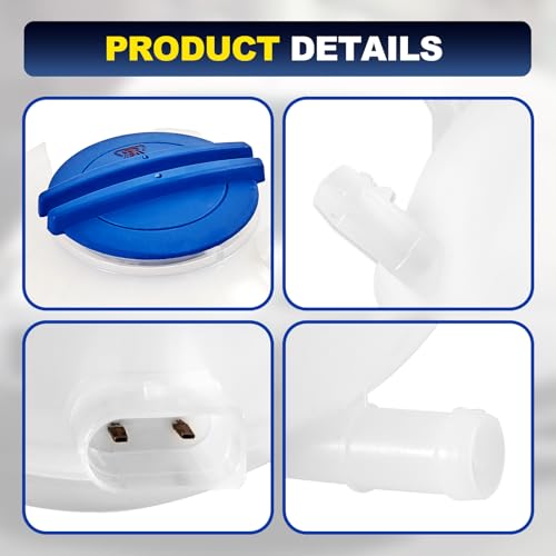 603-253 Front Engine Coolant Radiator Reservoir Recovery Expansion Tank with Cap Compatible with 2006-2019 Audi A3 Q3 TT, 1993-2019 Volkswagen Beetle Eos Golf Passat Jetta Replace# 1K0121407A