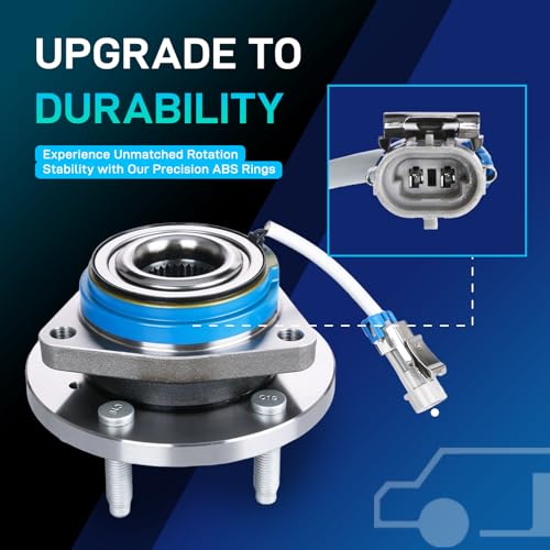 BDELI 2 Pack Front Wheel Bearing and Hub Assembly 513121 Replace for 00-11 Chevy Impala, 97-08 Pontiac Grand Prix, 06-09 Cadillac DTS, 99-02 Eldorado, 05-09 Buick Lacrosse, 06-11 Lucerne, 5 Lug w/ABS