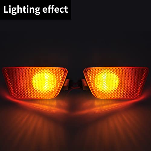 CNPAPC 2-Pieces For Chevy Cruze Front Bumper Park Signal Side Marker Light Assembly 2011 2012 2013 2014 2015 DOT Certified GM2551198N 42334144 42334145