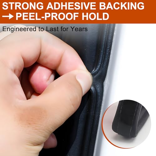 alophoty 53.8 Ft Car Door Seal Strip Universal Self Adhesive Automotive Weather Stripping, Double Layer 5-Hole Car Door Soundproofing Strip, Rubber Seal Strip for Cars Trucks SUVs RVs