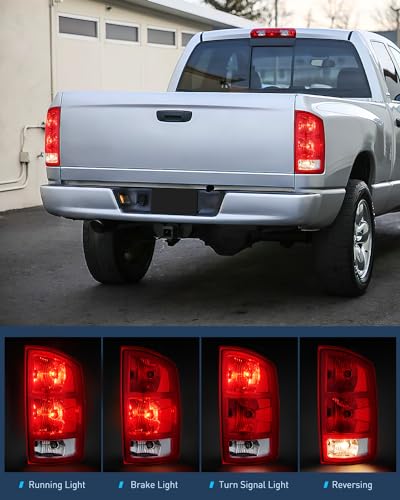 Nilight Taillight Assembly Compatible with 2002 2003 2004 2005 2006 Dodge Ram 1500 2500 3500 Rear Lamp Replacement OE Style Passenger Side