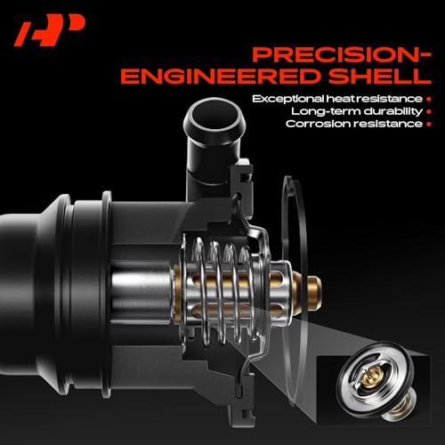 A-Premium Engine Coolant Thermostat Housing Assembly with Seal Compatible with Jeep Grand Cherokee 2011-2020, Wrangler 2012-2017, Wrangler JK 2018 & Dodge Durango 2011-2015, 3.6L, Replaces# 5184651AH