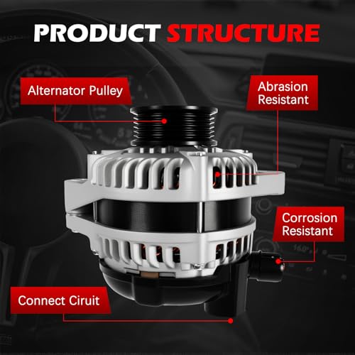 Autodevil 11099 Alternator Fit for MDX TL RL, for Pilot Odyssey Ridgeline, 2005 2006 2007 2008, 3.2L 3.5L 3.7L,130Amp 12V Automotive Replacement Alternator OE 31100-RDJ-A01,CSC10,CSD29