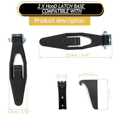 2 Pack For Peterbilt Kenworth Hood Latch Base Compatible With Peterbilt 357 367 377 378 379 388 389 & Kenworth T300 T600 T800 W900 Replace Part L56-0001 315-5401 HLK1035 2312857 2313857