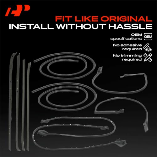 A-Premium 9PCS Door Seal Strip & Window Molding Trim Weather Stripping Kit Compatible with Chevrolet Camaro 1970-1981 & Pontiac Firebird 1970-1981