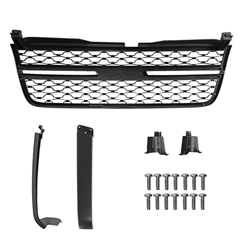 Spec-D Tuning Matte Black Honeycomb Front Bumper Grille Compatible with 2005-2007 Chevy Silverado 2500HD 3500HD Pickup Truck
