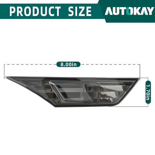 AUTOKAY Side Marker Lamp Turn Signal Light W/Led Bulbs Fits for Honda Civic 2016-2021-Smoke