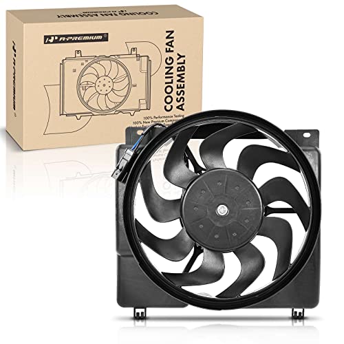A-Premium Radiator Fan Assembly Compatible with Jeep Models - Cherokee 1987-2001, Comanche 1987-1992, Wagoneer 1987-1990 - Replace# 67400782, 52028337AC