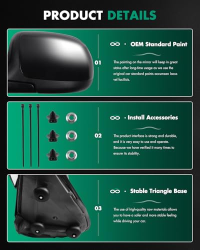 SCITOO Side View Mirrors fit 1999-2006 For Chevy Silverado Suburban Tahoe For GMC Sierra Yukon Manual Adjusted Folding Side Mirrors (1999-2000 New Body Style 2007 Classic) GM1320230, GM1321230