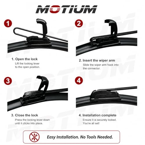 MOTIUM Windshield Wiper Blades 26"+19", All-Season, Set of 2