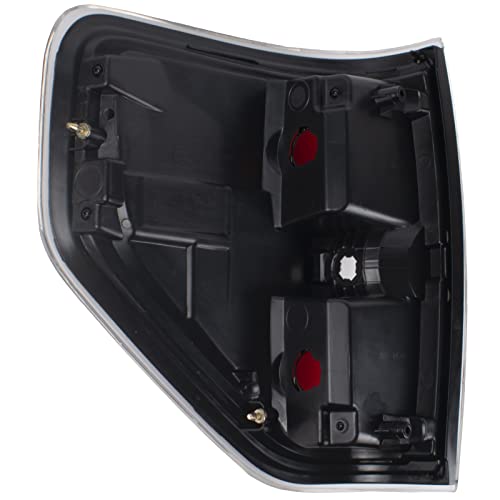 Boine Compatible With 2009 2010 2011 2012 2013 2014 Ford F150 F-150 Left Driver Side Tail Light Housing - Chrome trim