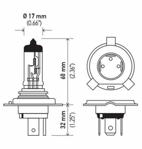 HELLA 9003TB Standard Halogen Bulbs, 12 V, 60/55W