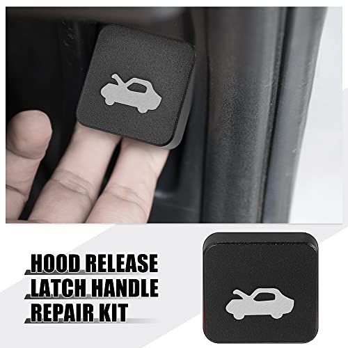 A ABSOPRO Hood Latch Release Handle Repair Kit for Honda Civic 1996-2011 for Honda CR-V 1997-2006 for Honda Element 2003-2011 Aluminum Alloy Black