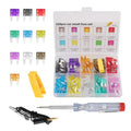 120PCS Car Fuses Assortment Kit with Tester & Puller,Multi-Amp Blade Automotive Fuses Kit Includes 35A/30A/25A/20A/15A/10A/7.5A/5A/3A/2A,Portable Car Fuse Kits with Storage Box