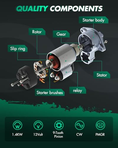 SCITOO Starters SDR0189 8000058 6491N fit for Chevrolet for Cavalier 2002 S10 Pickup 2002-2003 2.2L for Lumina 2001 for Malibu 2001-2003 for Equinox 2005 for Impala for Monte Carlo Venture 2001-2005