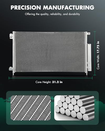 SCITOO Air Conditioning A/C Condenser for 2003-2007 for Honda Accord 2.4L 2003-2007 for Honda Accord 3.0L; Replace: 3086;80110SDAA02,80110SDBA62,80110SDCA02,HO3030131