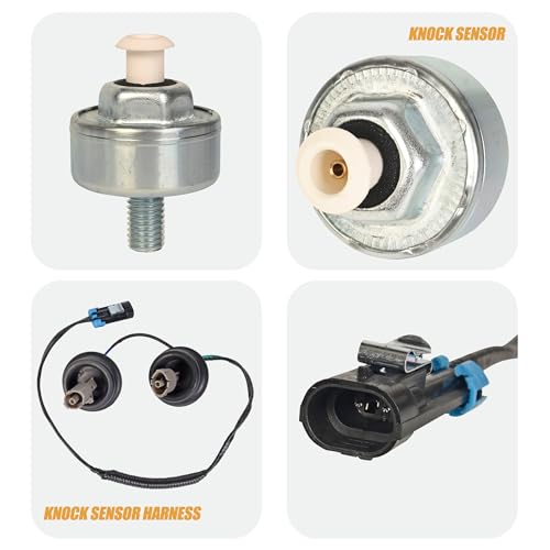 RLP Knock Sensor Kit with Wiring Harness Compatible with Chevy Camaro Corvette Express Silverado 1500 2500 3500 Suburban Tahoe GMC Sierra 1500 2500 3500 Yukon Replaces 12601822 12589867 917-033