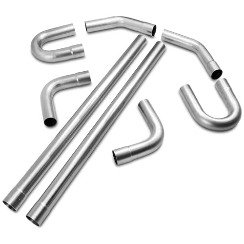3 Inch T304 Stainless Steel Exhaust Pipe Kit, 3'' OD, 8PCS