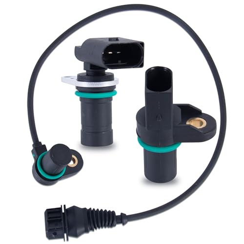 EVERESTWAY 2PCS Camshaft Position Sensor and 1PC Crankshaft Position Sensor Compatible for BMW X3 X5 Z4 Z3 325i 330i Replace 12147539165 12141438082 12141709616