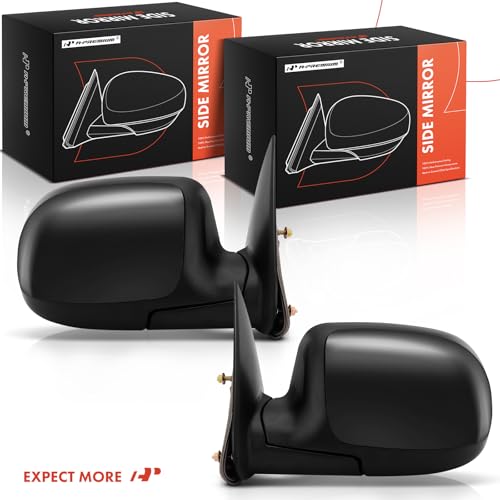 A-Premium Pair (2) Driver and Passenger Manual Door Mirror - Compatible with Chevy, GMC & Cadillac - Silverado, Suburban, Avalanche, Tahoe, Sierra, Yukon, Escalade - 99-07 - Non-Heated Manual Folding