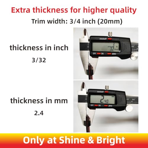 NANSH 16Ft Glossy Black Extra Thick Auto Molding Trim Universal Bumper Window Door Body Side Decorative Strip Scratch-Proof (Width: 3/4inch [20mm])