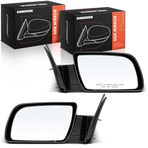 A-Premium Pair (2) Driver & Passenger Side Manual Door Mirror - Compatible with Chevy & GMC Model - Blazer, C/K 1500 2500 3500, Tahoe, Yukon - Non-Heated Manual Folding