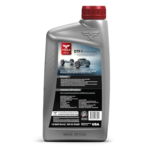 TRIAX DTF-1 Professional Transfer Case Fluid Full Synthetic, Lifetime Fill, All Season Down to -60 F, Compatible with BMW Xdrive, Audi/VW Quattro, Range Rover, Ford, Porsche & Many AWD (1 Quart)