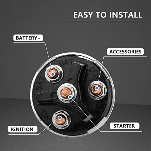 Ignition Switch with Key, 4 Position Universal Key Ignition Switch 12v for Car, Truck, Tractor, Trailer, Forklift, and More, Acc/Off/IGN/Start