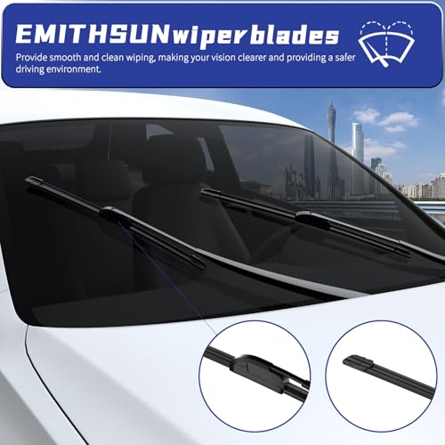 EMITHSUN OEM QUALITY 24" + 18" Premium All-Seasons Stable And Quiet Windshield Wiper Blades(Set of 2)