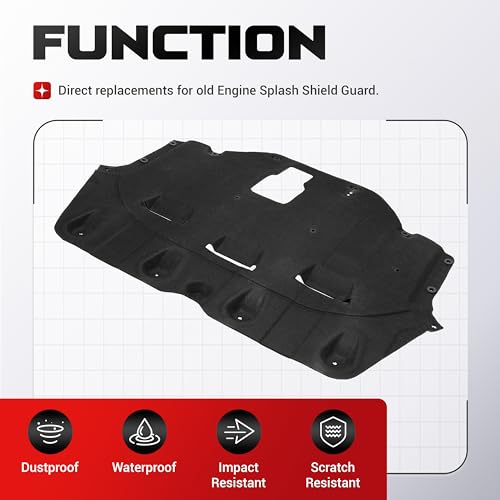 ECOTRIC Engine Splash Shield Compatible with 2015-2017 Hyundai Sonata Front Lower Engine Cover Flocking Process Replacement for 29130C1000 29130C2100 HY1228188