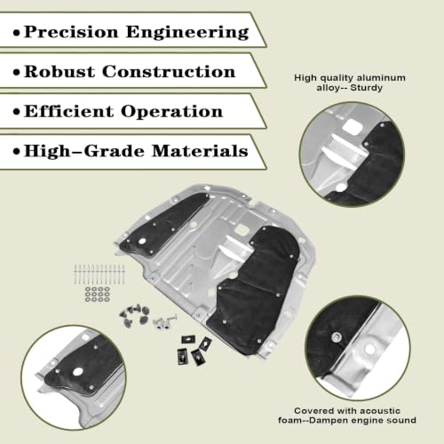 Priprilod Engine Splash Guard Under Car Shield Cover Board with Screws and Clips Compatible with Honda Civic 2016-2021#74110-TBA-A00 90674-TY2-A01 ﻿