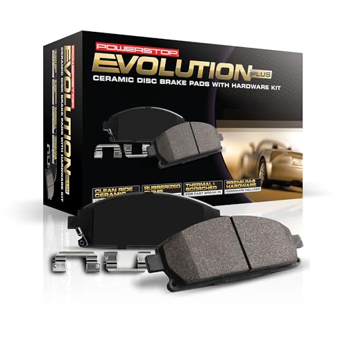 PowerStop Rear Brake Pads for Dodge Durango 2011-20 | Jeep Grand Cherokee 2011-20 - Z17 Ceramic Brake Pads with Installation Hardware, 17-1498