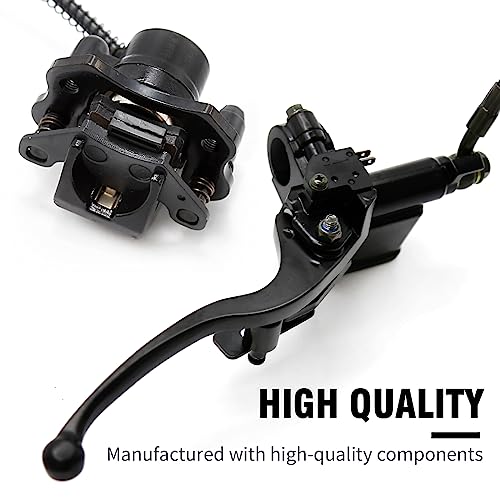 Aynaxcol Left Hydraulic Brake Master Caliper Rear Hand Hydraulic Disc Brake Assembly Replacement for 50cc 90cc 110ccc 125cc Chinese Taotao Roketa Sunl Go-Kart Dune Buggy Quad ATV Dirt Mini Bike