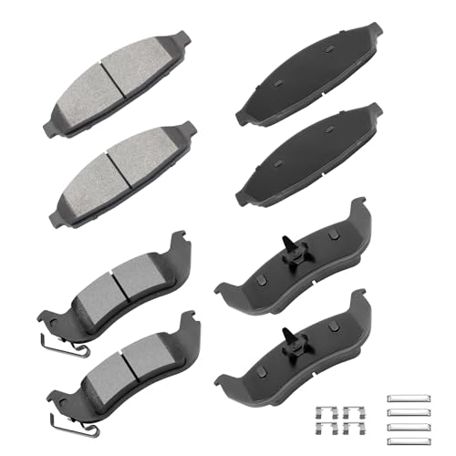 cciyu D931 D1040 Front Rear Ceramic Brake Pads Kits 8set fit For 2003-2011 For Ford Crown Victoria 2003-2011 For Lincoln Town Car 2003-2011 For Mercury Grand Marquis 2003-2004 For Mercury Marauder