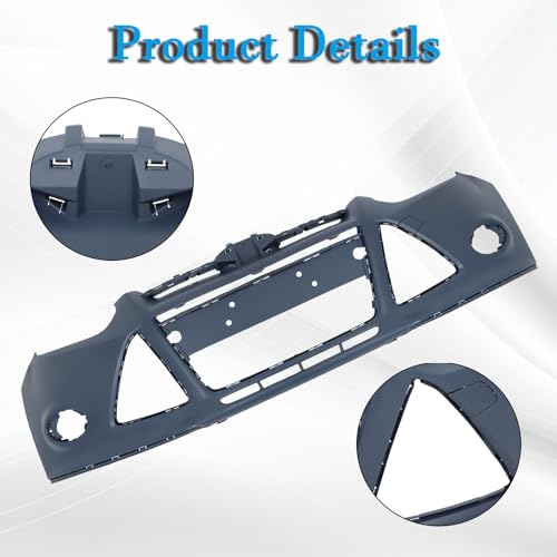SEBLAFF Front Bumper Cover Primed Replacement for 2012 2013 2014 Focus Sedan Hatchback 4-Door