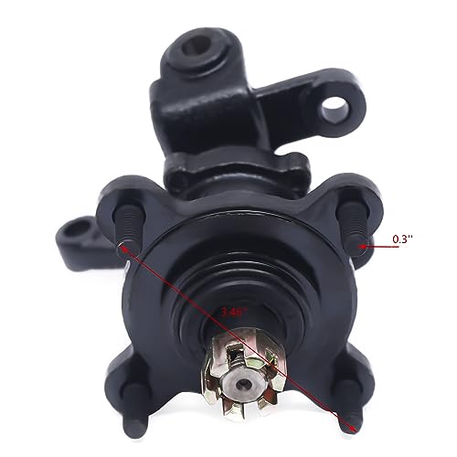 12'' Front Suspension Shock Swing Arm Full Kit Upper Lower Steering Knuckle Spindle Kit For ATV Quad Bike Go Kart Buggy DIY Parts Front Suspension Swingarm Assembly 3 Holes Flange