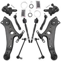 TRQ Front Steering and Suspension Kit Tie Rods Control Arms Ball Joints Sway Bar Links Compatible with 2008-2019 Toyota Highlander 2009-2015 Toyota Venza 2010-2015 Lexus RX350 RX450h
