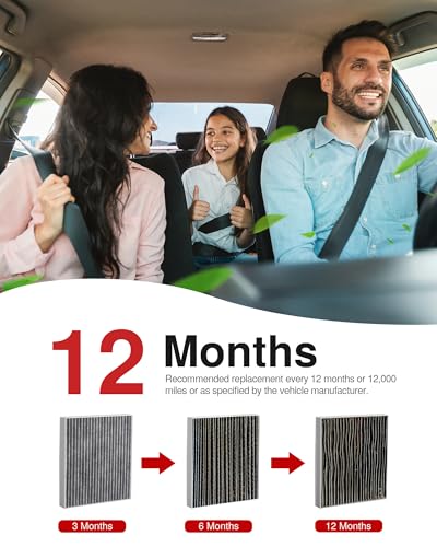 Puroma Cabin Air Filter with Activated Carbon, Compatible with CF12160, CAF1948P, Hyundai Kona 18-23, Tucson 16-21, Veloster 19-21, Venue 20-24, KIA Seltos 21-24, Soul 20-24, Sportage 17-22