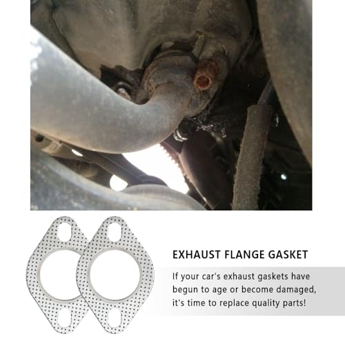 2PCS Car Exhaust Gasket,2.25" 2-Bolt Exhaust Flange Gasket Car Accessories,Professional Exhaust Manifold Gasket Made of High Temp Gasket Material (2.25 inch)