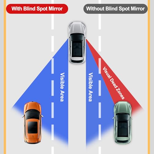 LivTee Blind Spot Car Mirror, HD Glass Frameless Convex Side Mirror Blindspot, Wide Angle Rear View Mirrors for SUVs, Trucks and RVs - Car Accessories