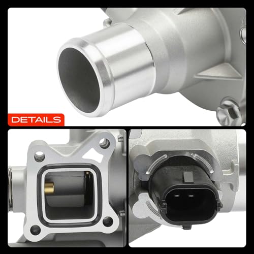 A-Premium Upgraded Aluminum Coolant Thermostat and Housing Assembly with Sensor & O-Ring Compatible with Chevy Cruze 2011-2016 1.8L, Sonic 2012-2017 1.6L, Sonic 2012-2018 1.8L, Trax 2013-2020 1.8L