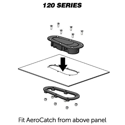 Aerocatch 120-2000 Above Panel Flush Locking Hood Latch and Pin Kit - Black